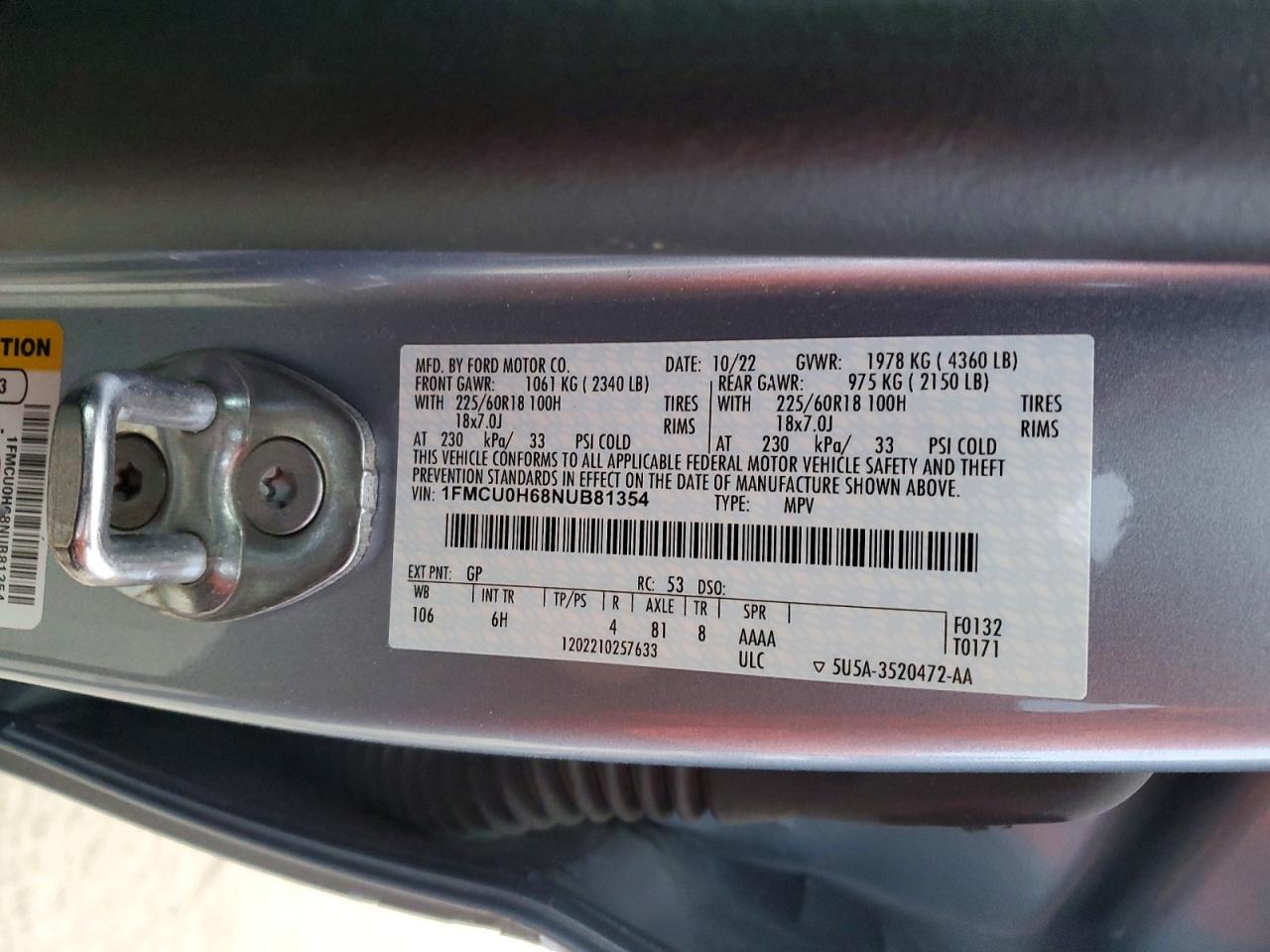 2022 FORD ESCAPE SEL photo 13