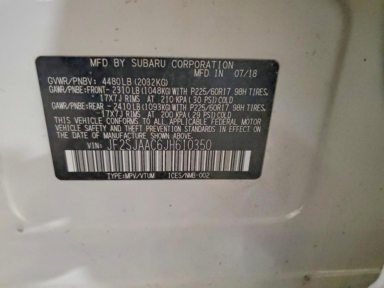 2018 SUBARU FORESTER 2.5I photo 13