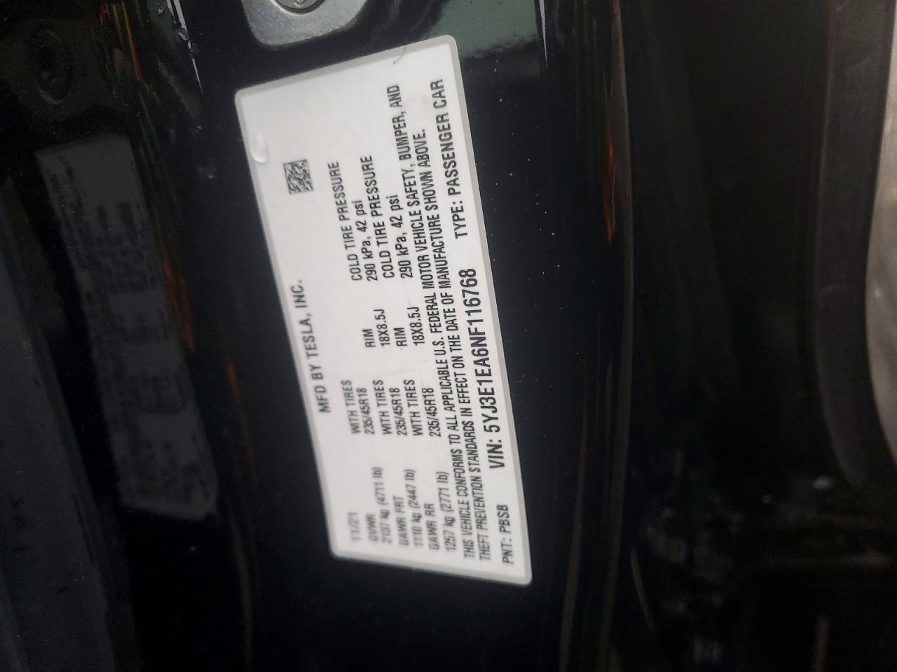 2022 TESLA MODEL 3 photo 45