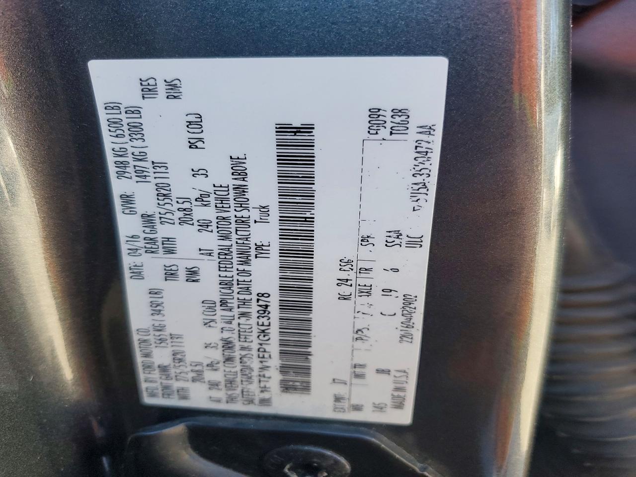 2016 FORD F150 SUPERCREW photo 12