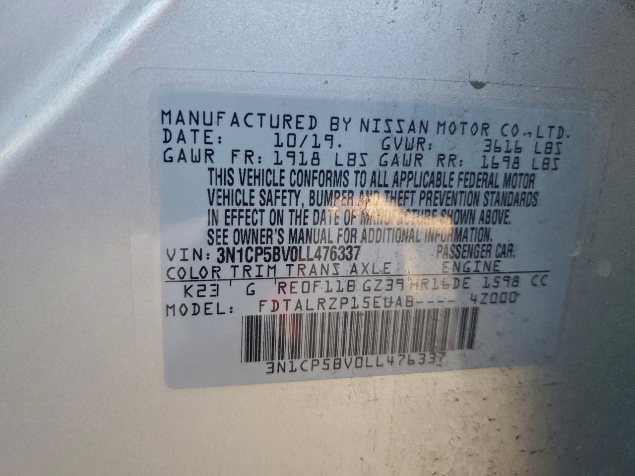 2020 NISSAN KICKS S photo 23