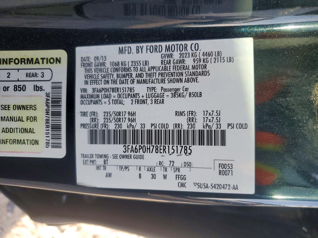 2014 FORD FUSION SE photo 34