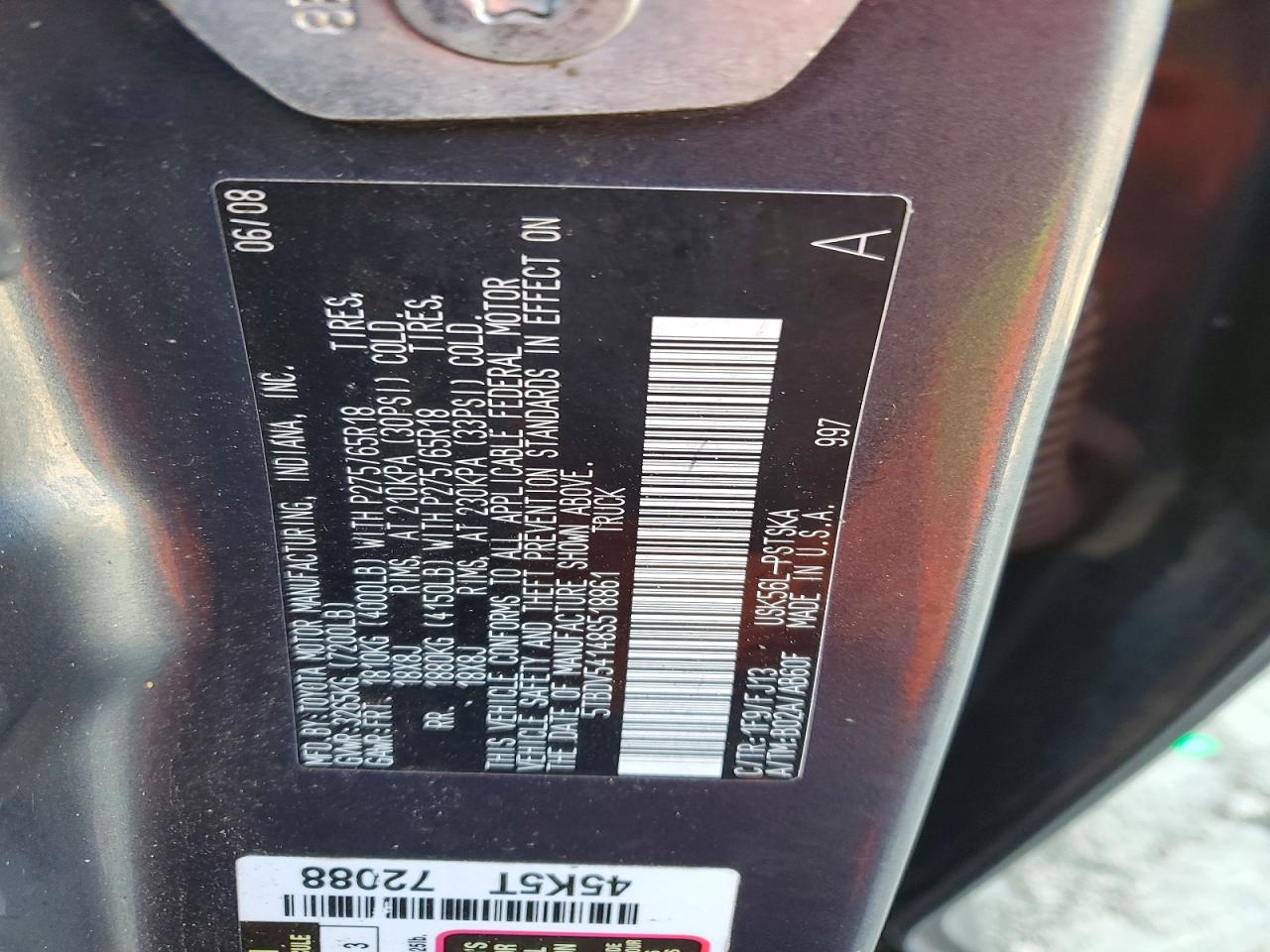 2008 TOYOTA TUNDRA CREWMAX photo 12