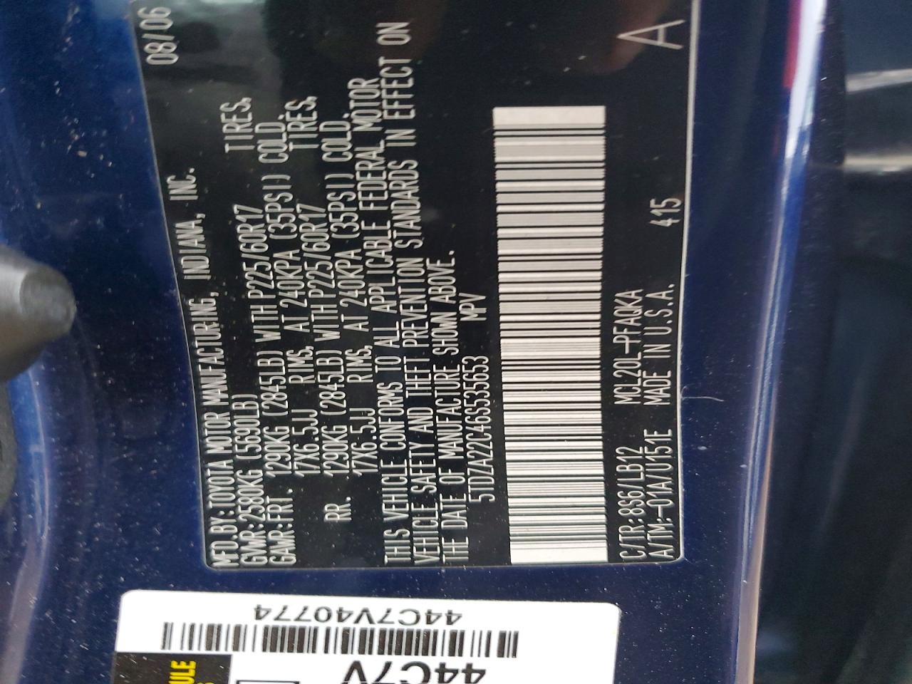 2006 TOYOTA SIENNA XLE photo 13