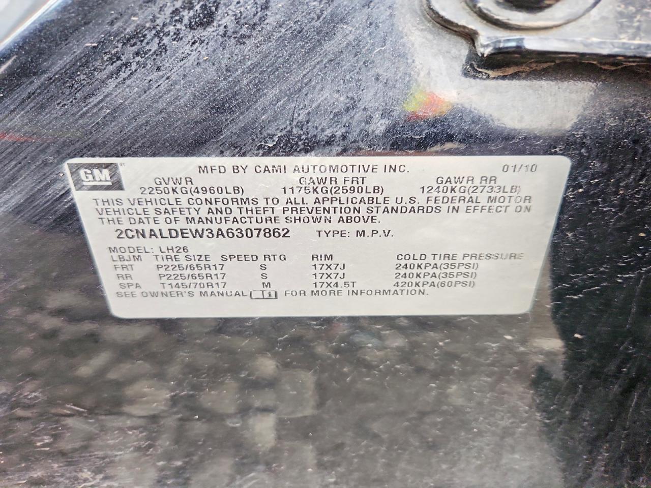 2010 CHEVROLET EQUINOX LT photo 13