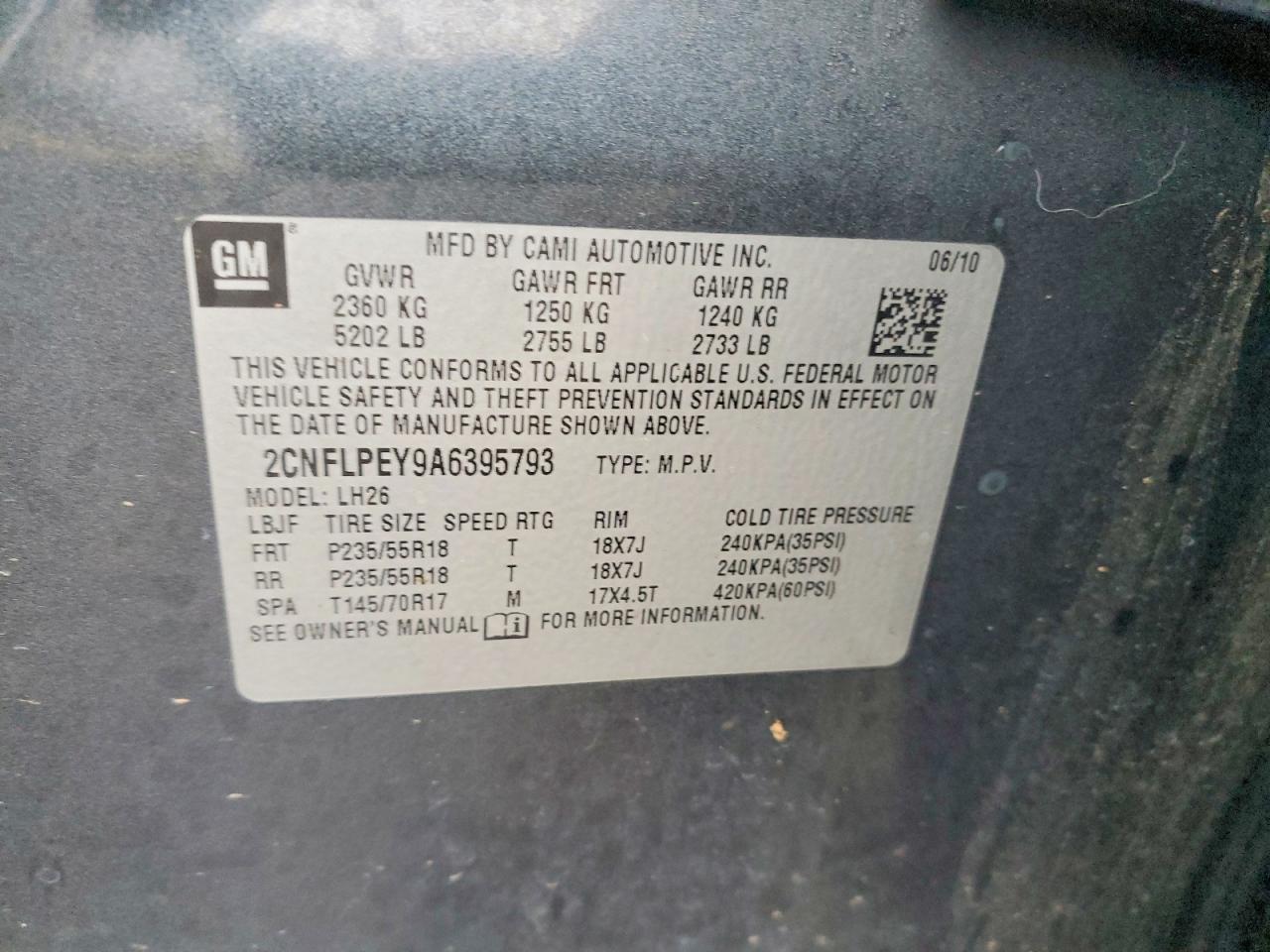 2010 CHEVROLET EQUINOX LT photo 13