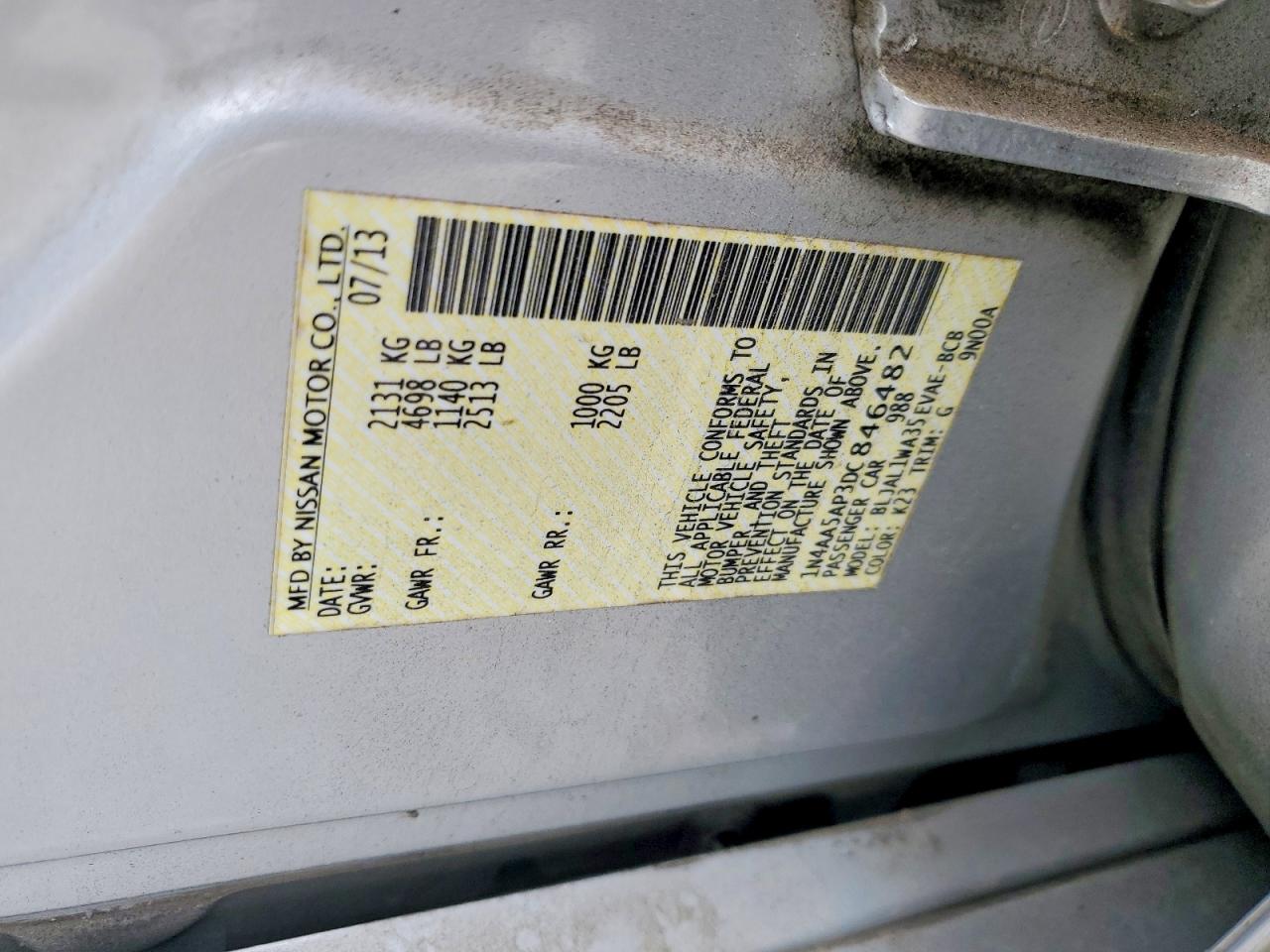 2013 NISSAN MAXIMA S photo 12