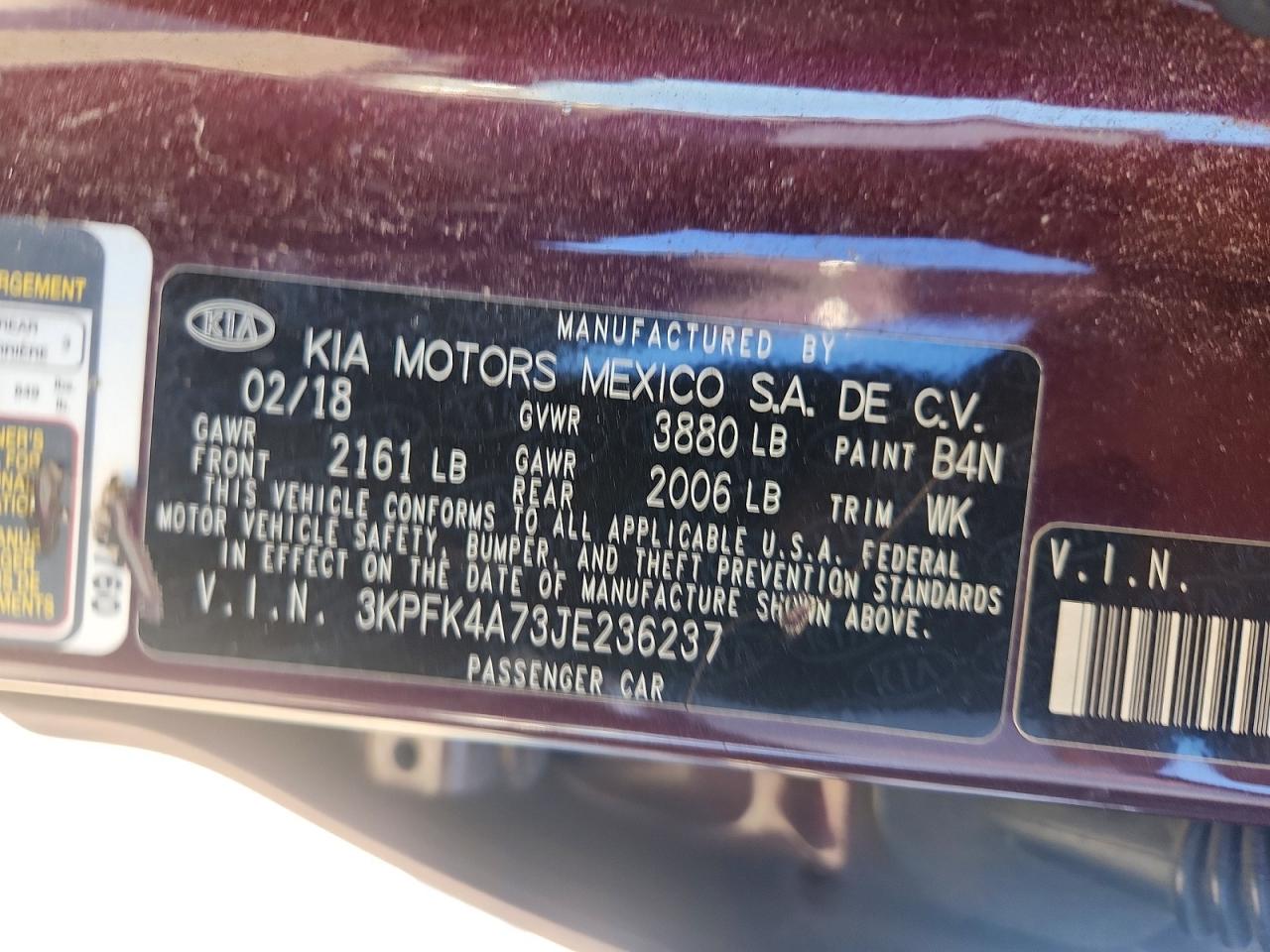 2018 KIA FORTE LX photo 12