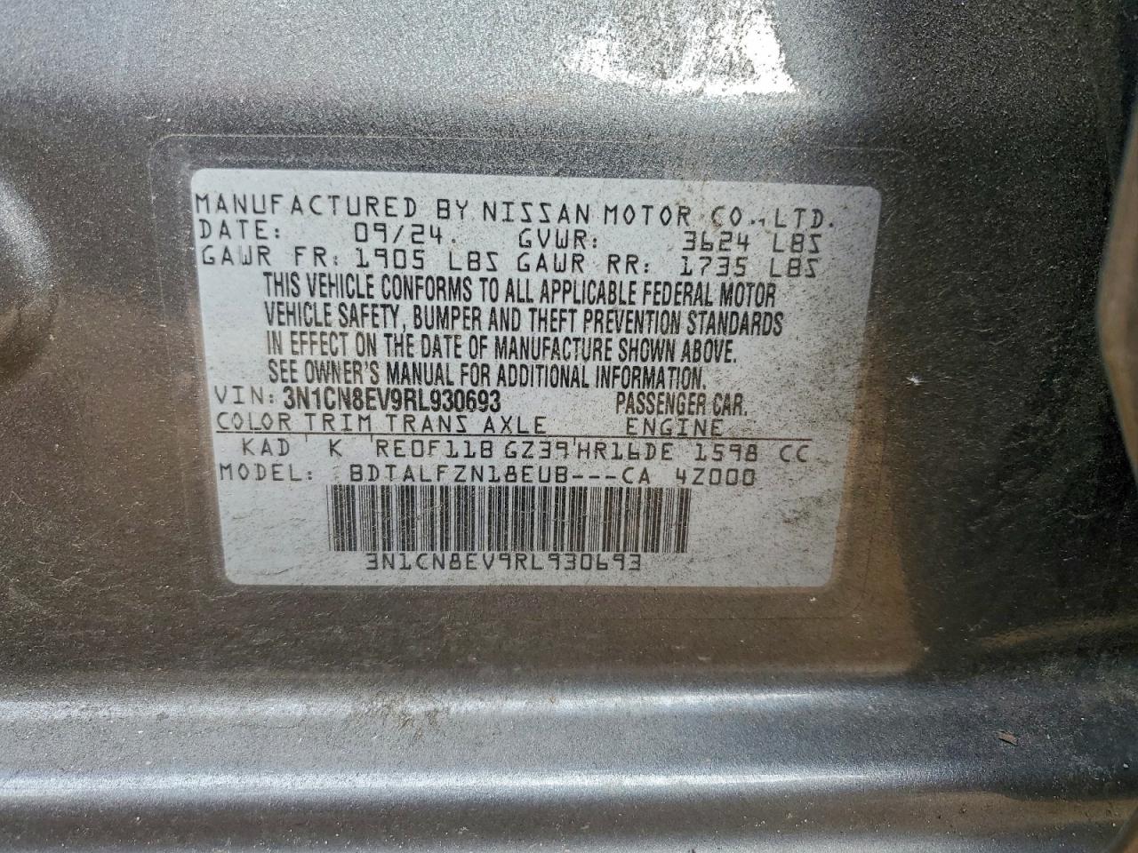 2024 NISSAN VERSA SV photo 12