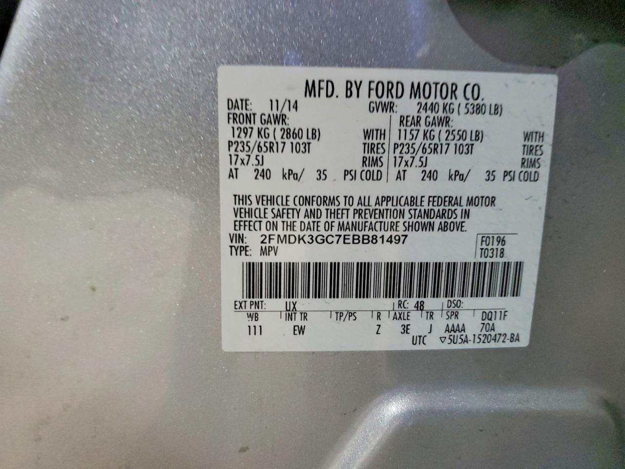 2014 FORD EDGE SE photo 12
