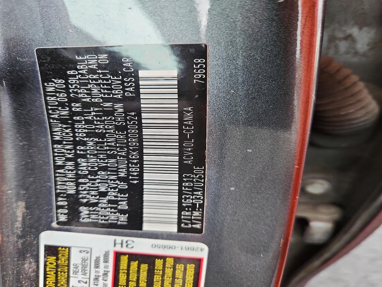 2009 TOYOTA CAMRY BASE photo 23