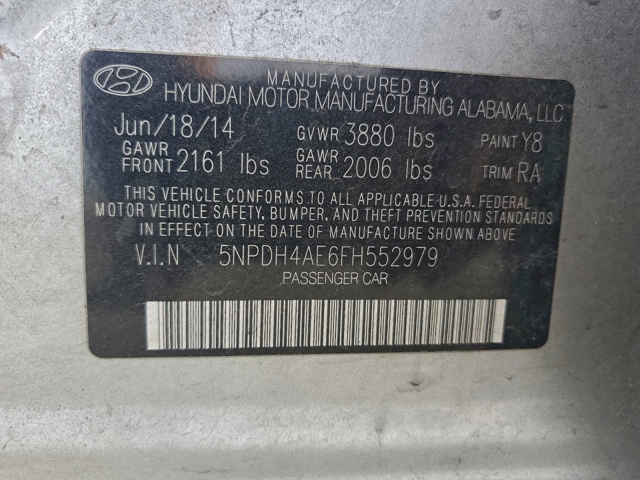 2015 HYUNDAI ELANTRA SE photo 12