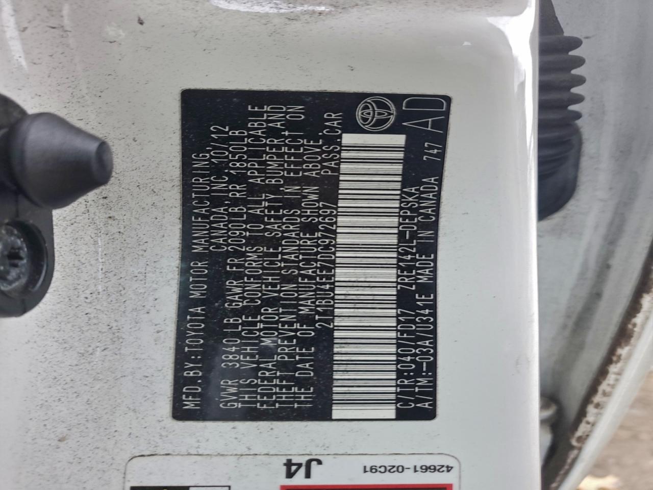 2013 TOYOTA COROLLA BASE photo 12