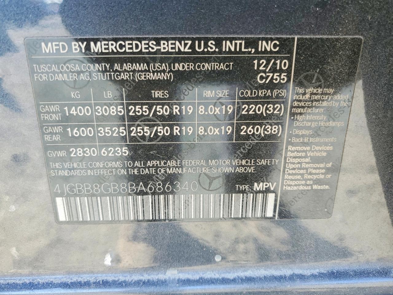 2011 MERCEDES-BENZ ML 350 4MATIC photo 13