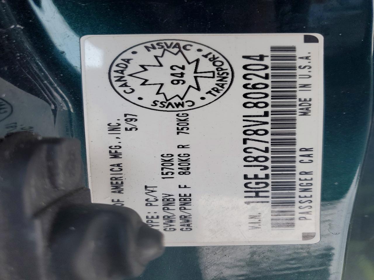 1997 HONDA CIVIC SI photo 13