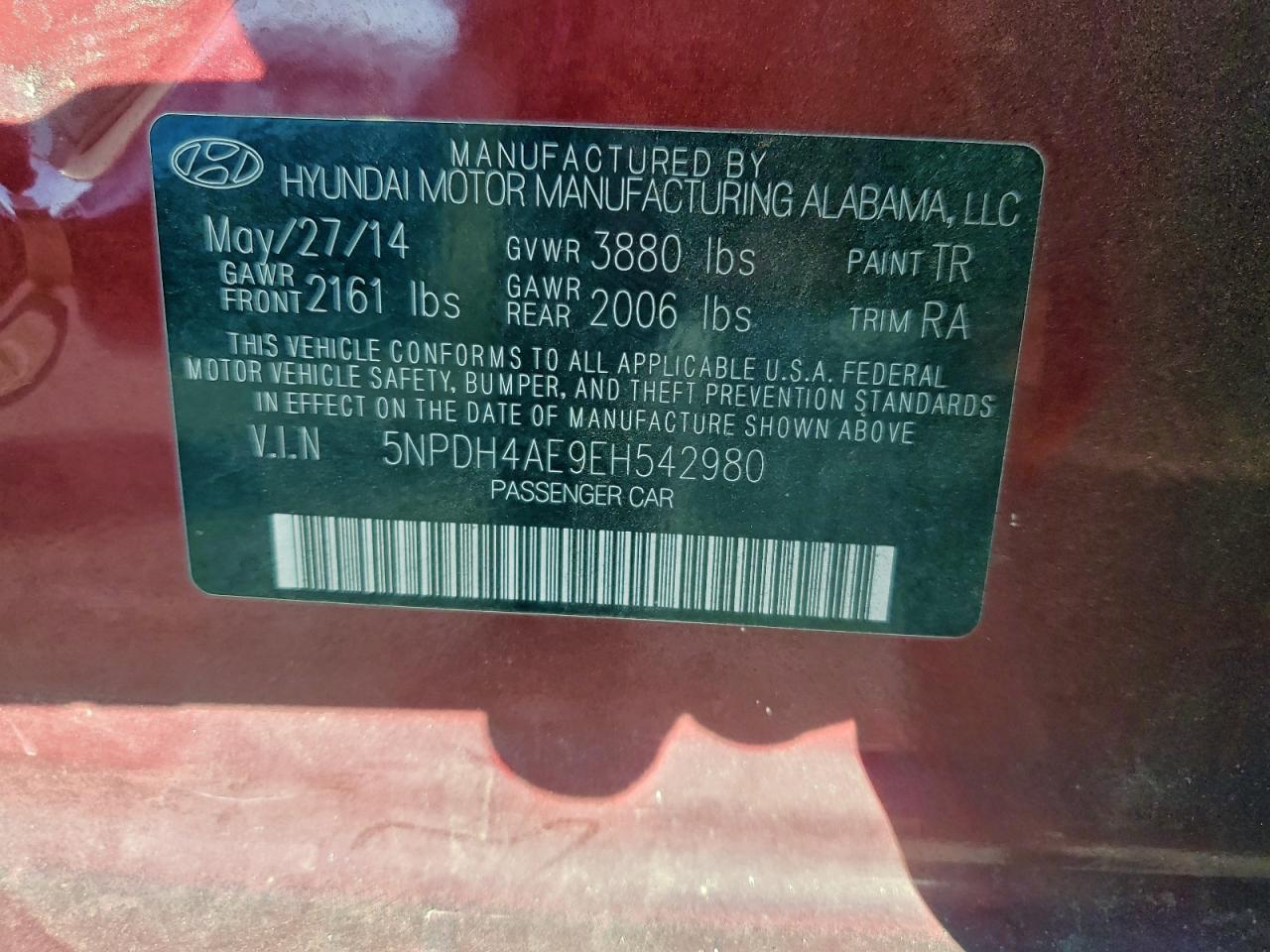 2014 HYUNDAI ELANTRA SE photo 12