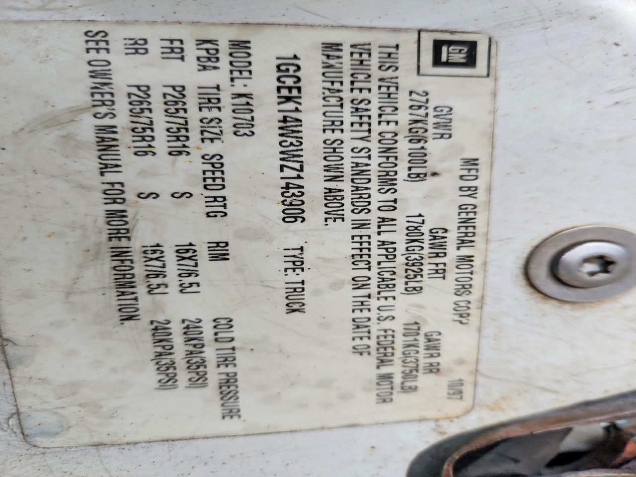 1998 CHEVROLET GMT-400 K1500 photo 12