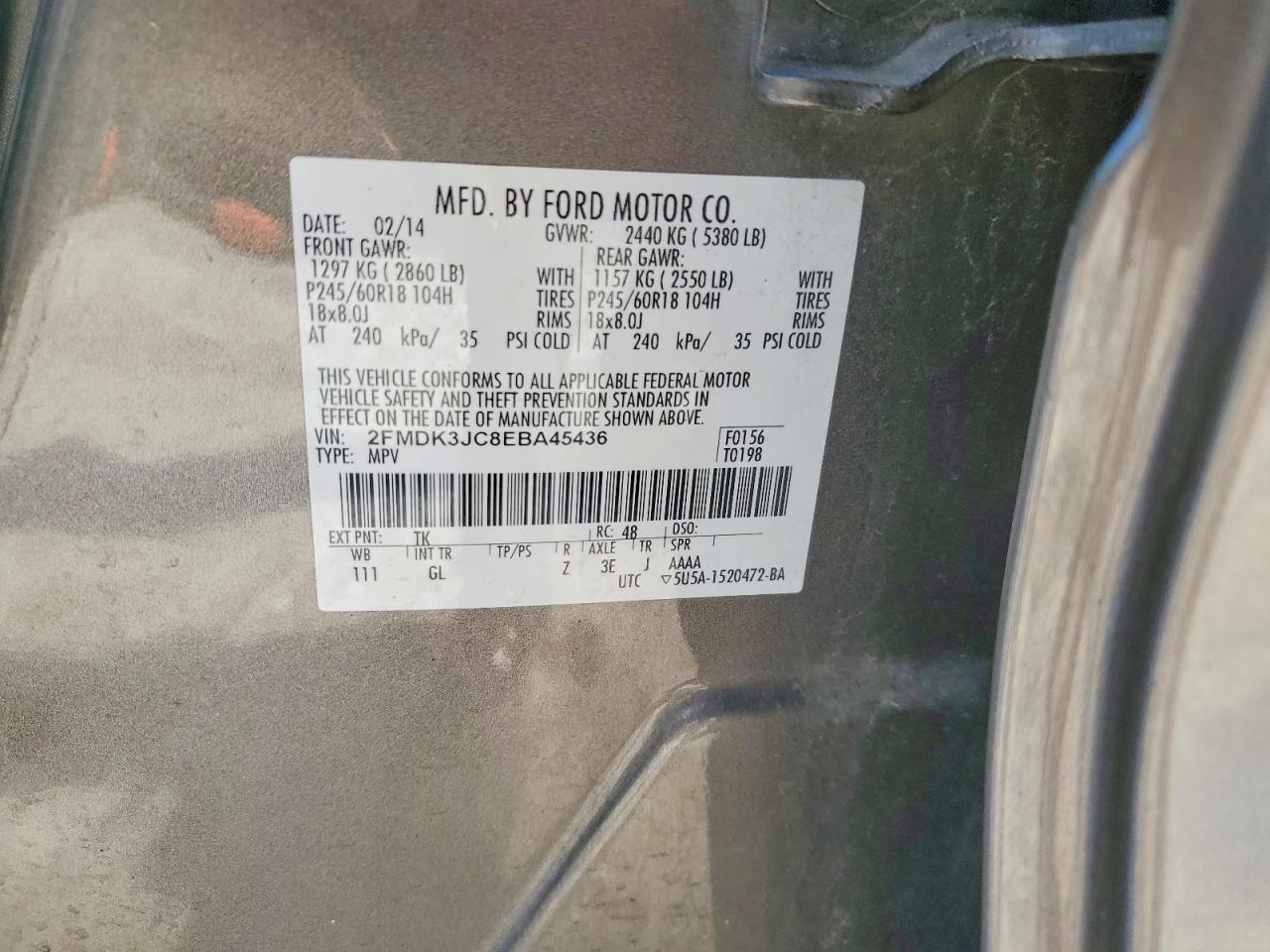 2014 FORD EDGE SEL photo 25