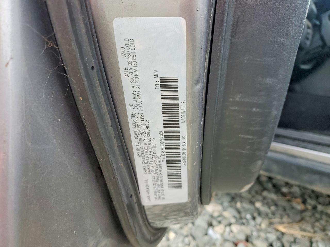 2009 SUBARU OUTBACK 2.5I photo 14