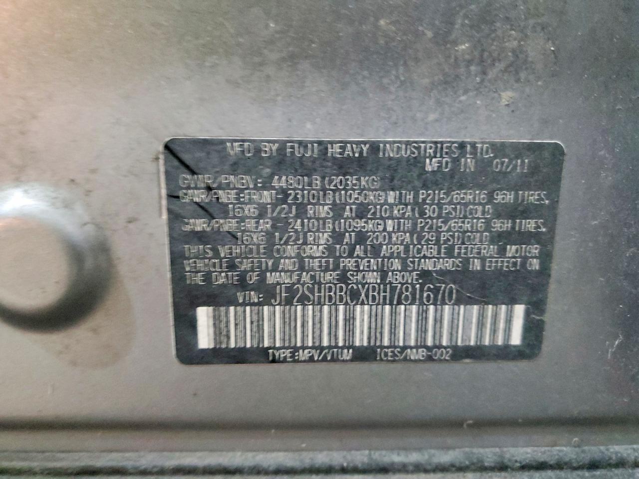 2011 SUBARU FORESTER 2.5X photo 25
