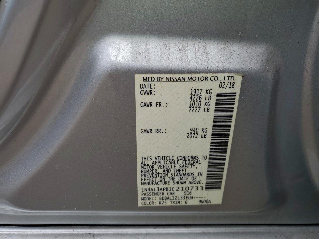 2018 NISSAN ALTIMA 2.5 photo 23