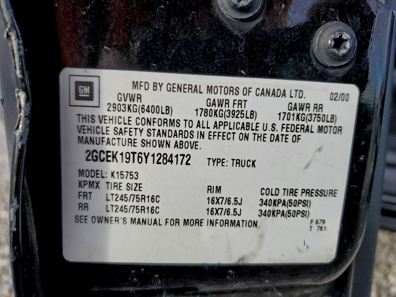 2000 CHEVROLET SILVERADO K1500 photo 23