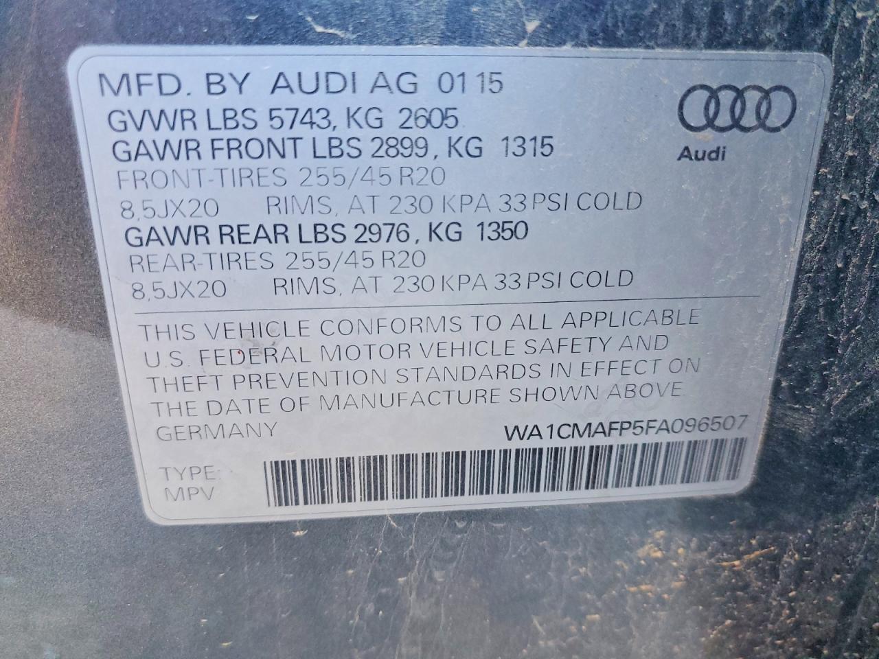 2015 AUDI Q5 TDI PREMIUM PLUS photo 13
