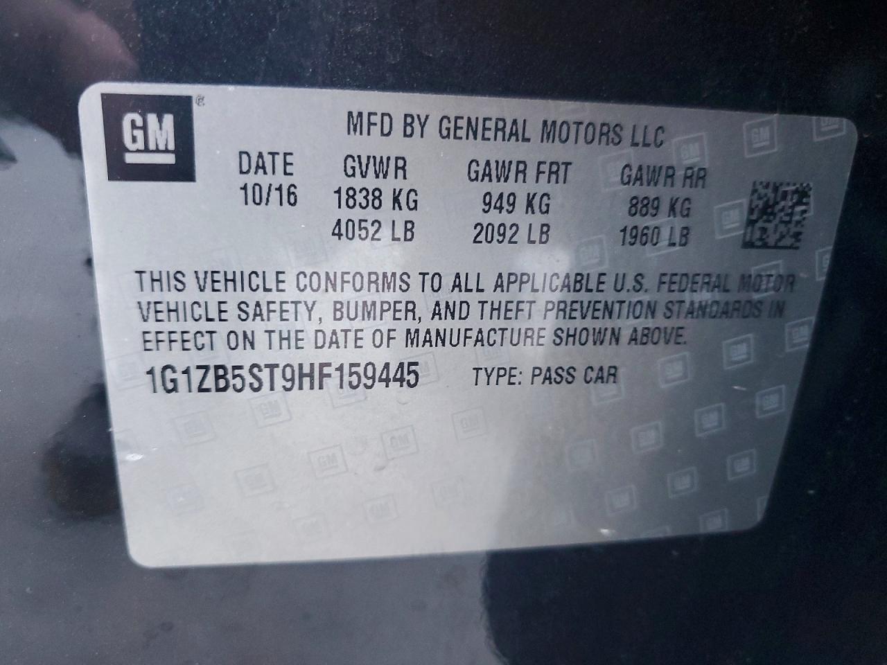 2017 CHEVROLET MALIBU LS photo 12