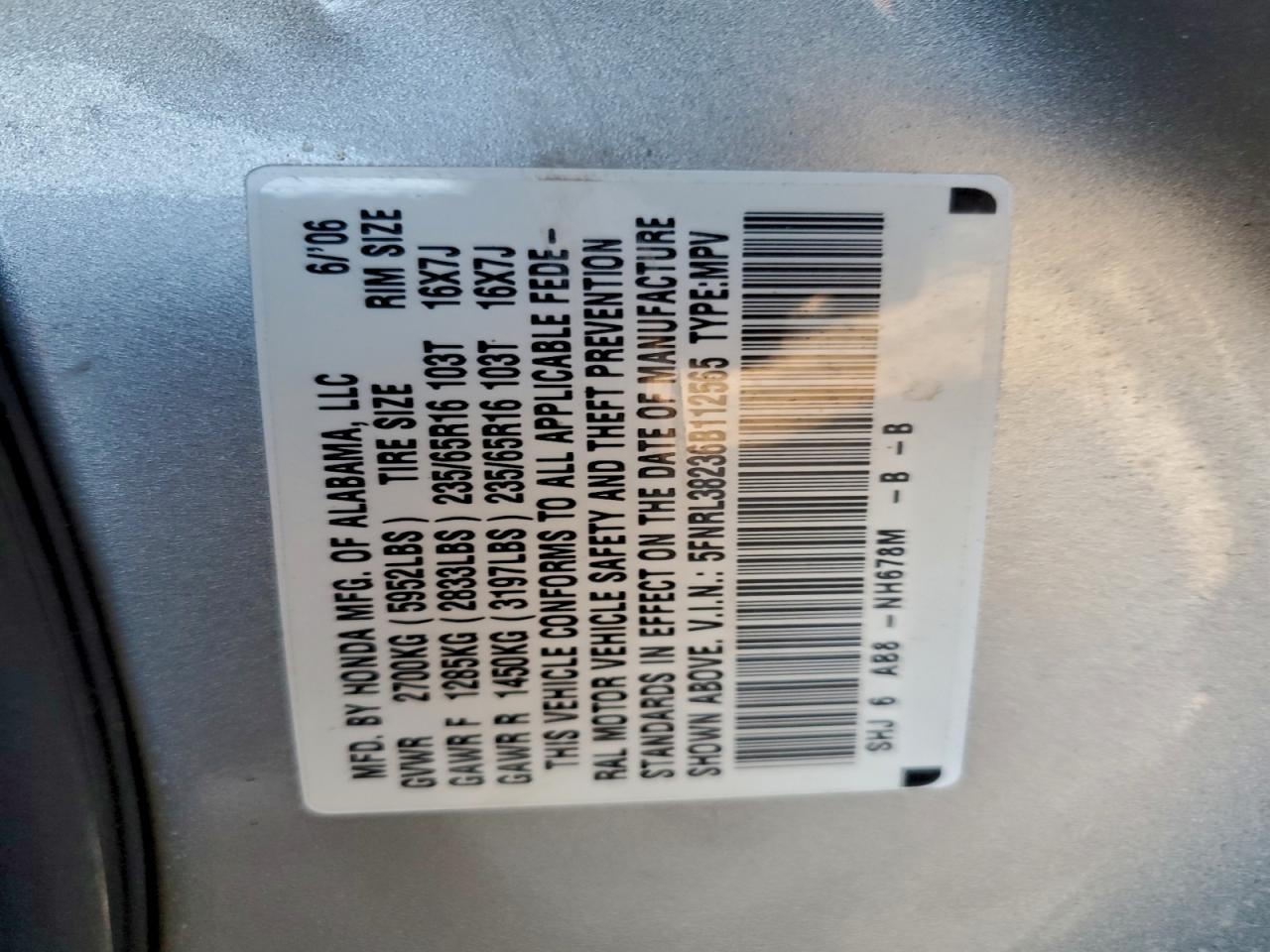 2006 HONDA ODYSSEY LX photo 13