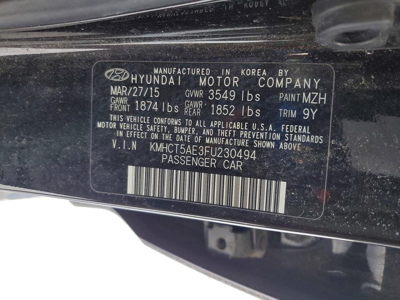 2015 HYUNDAI ACCENT GS photo 12