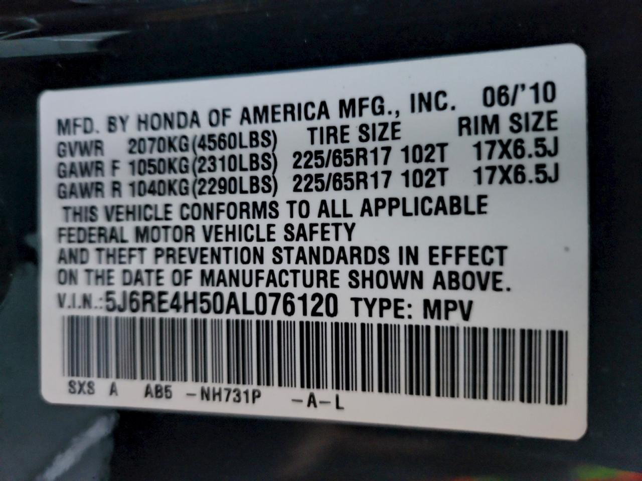 2010 HONDA CR-V EX photo 13