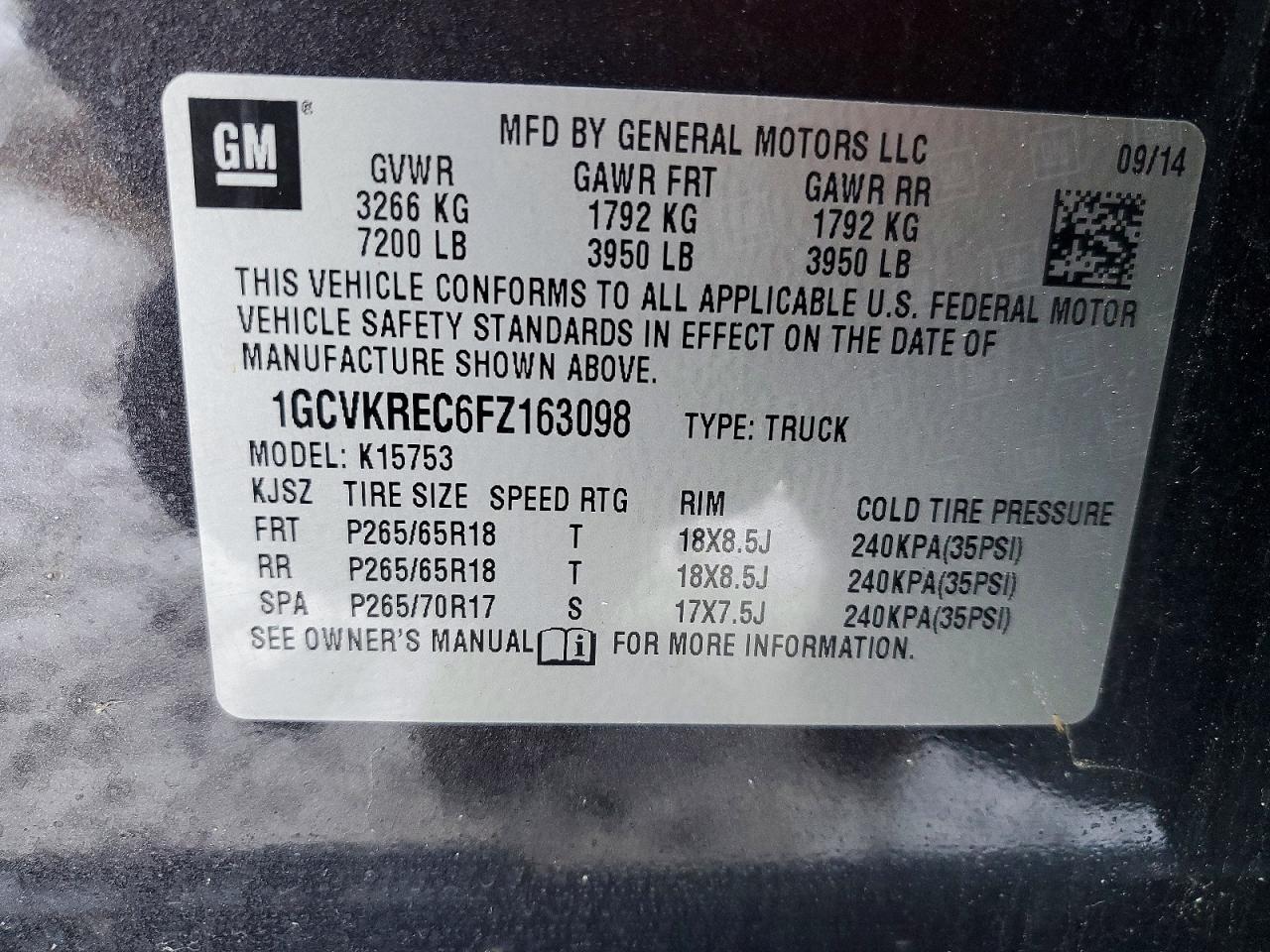 2015 CHEVROLET SILVERADO K1500 LT photo 12