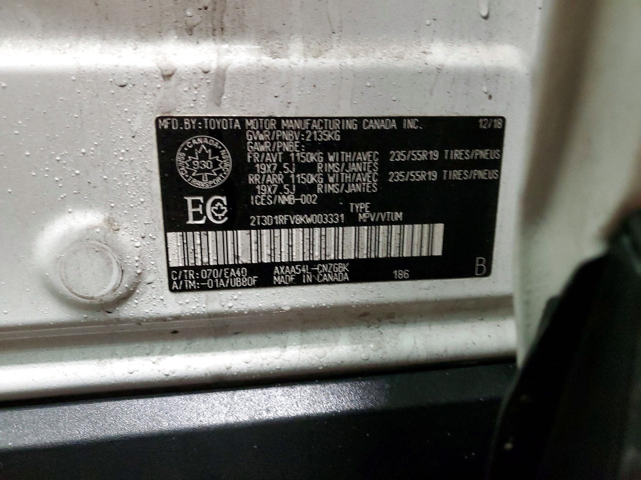 2019 TOYOTA RAV4 LIMITED photo 12