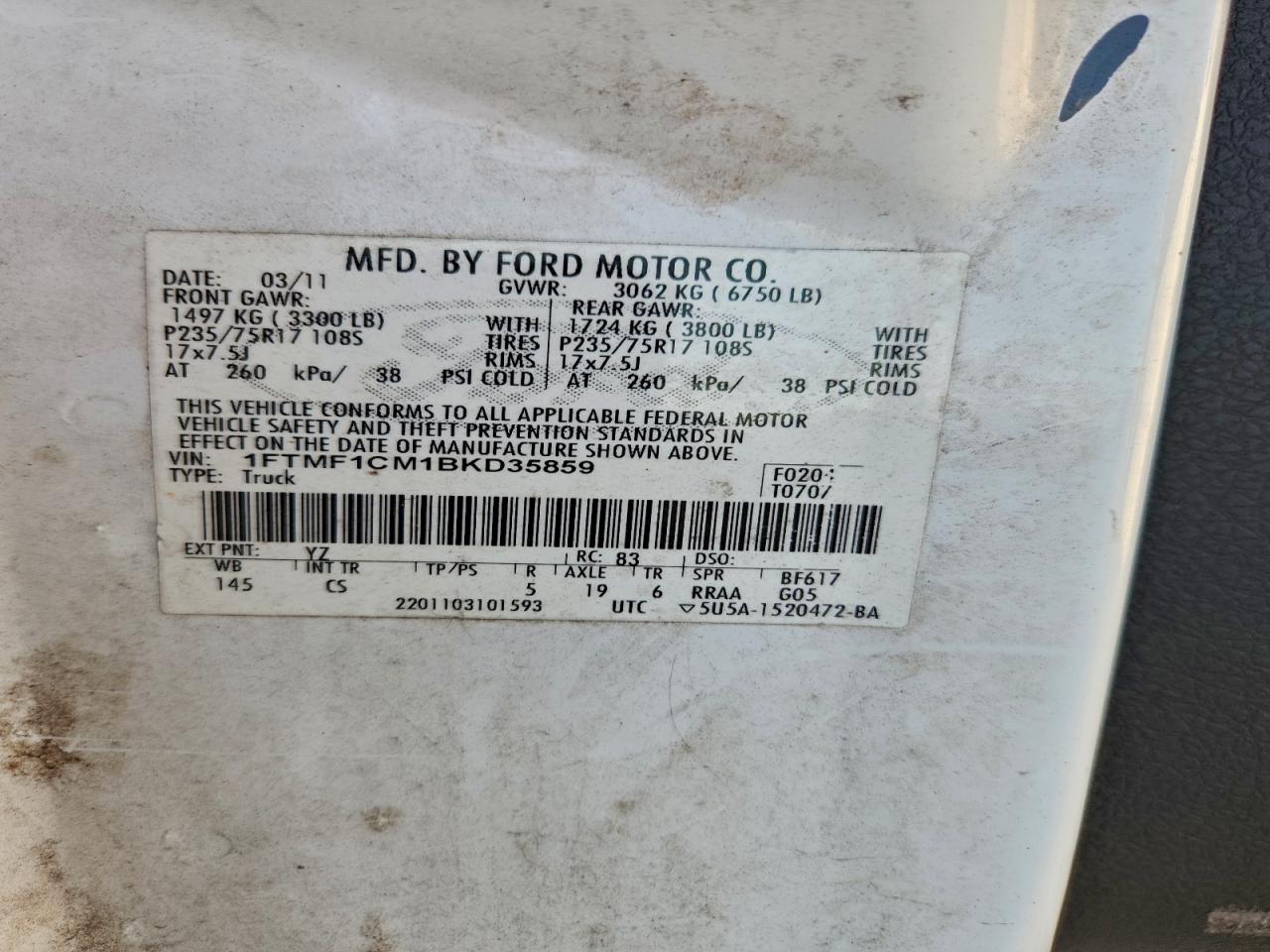 2011 FORD F150 photo 12