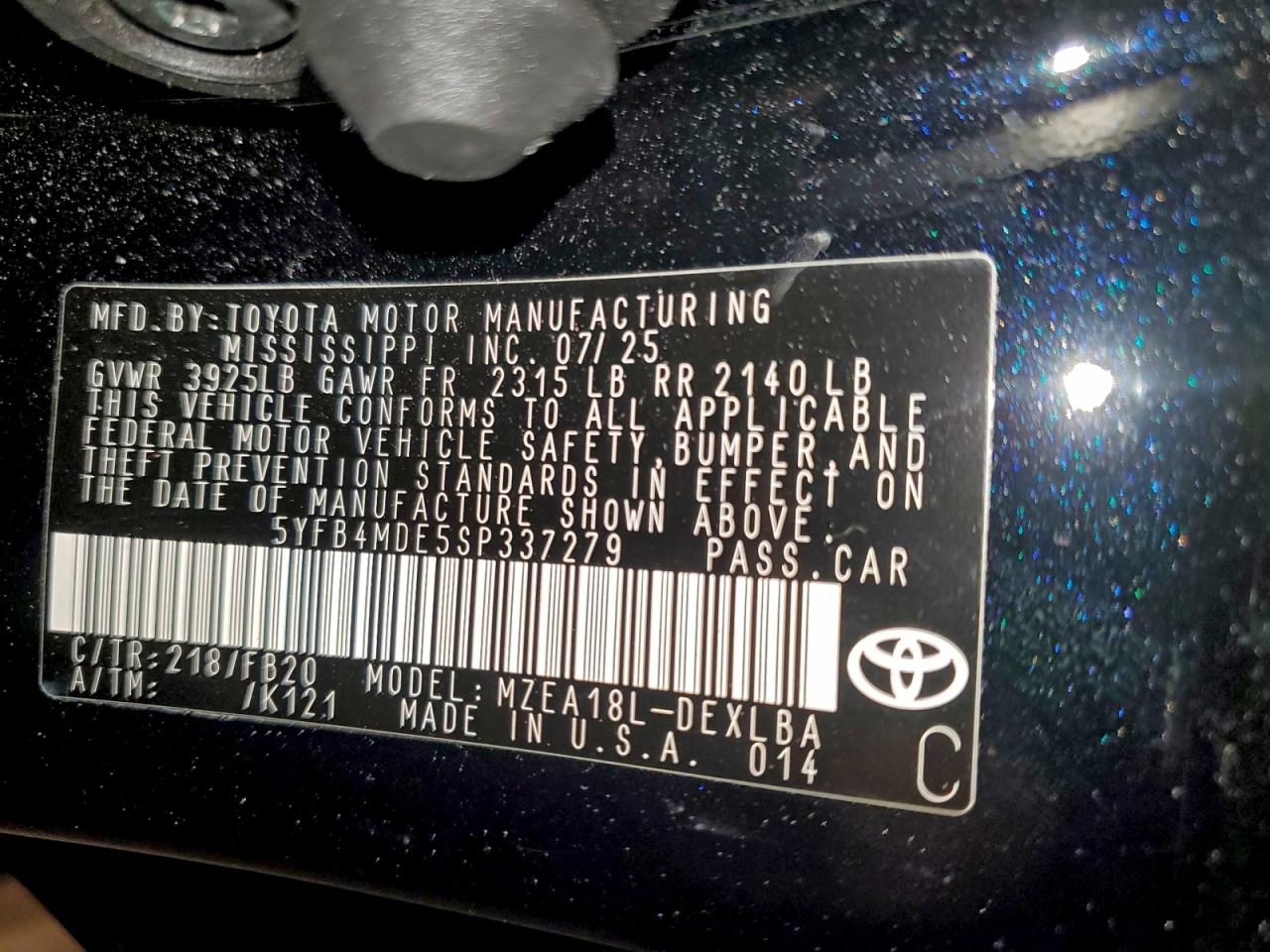 2025 TOYOTA COROLLA LE photo 12