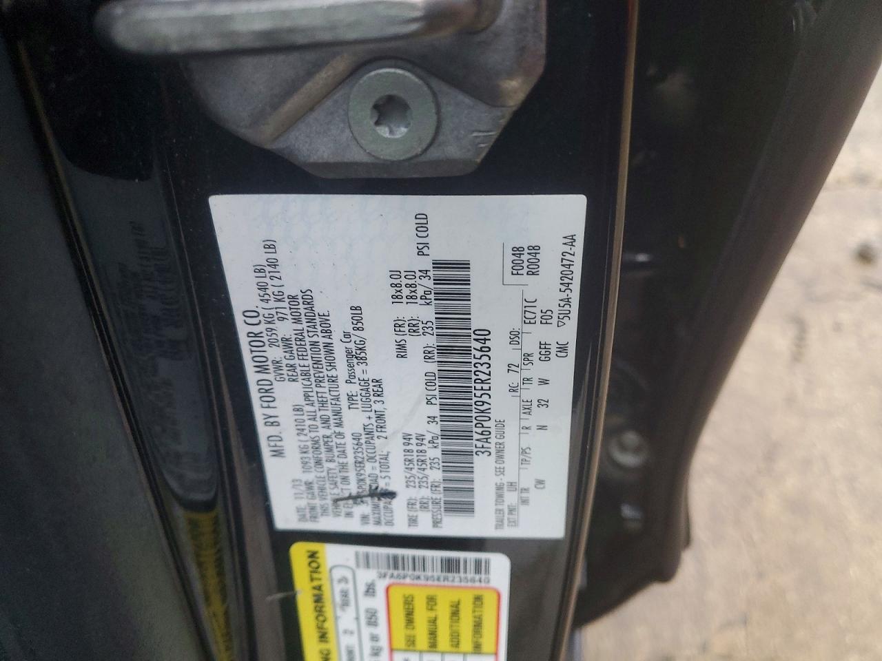 2014 FORD FUSION TITANIUM photo 12