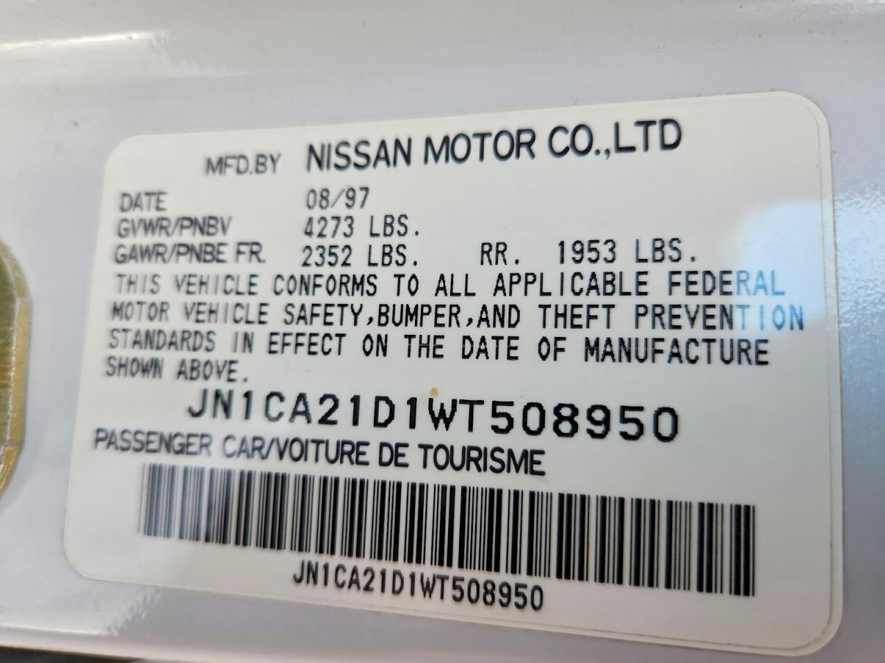 1998 NISSAN MAXIMA GXE photo 13