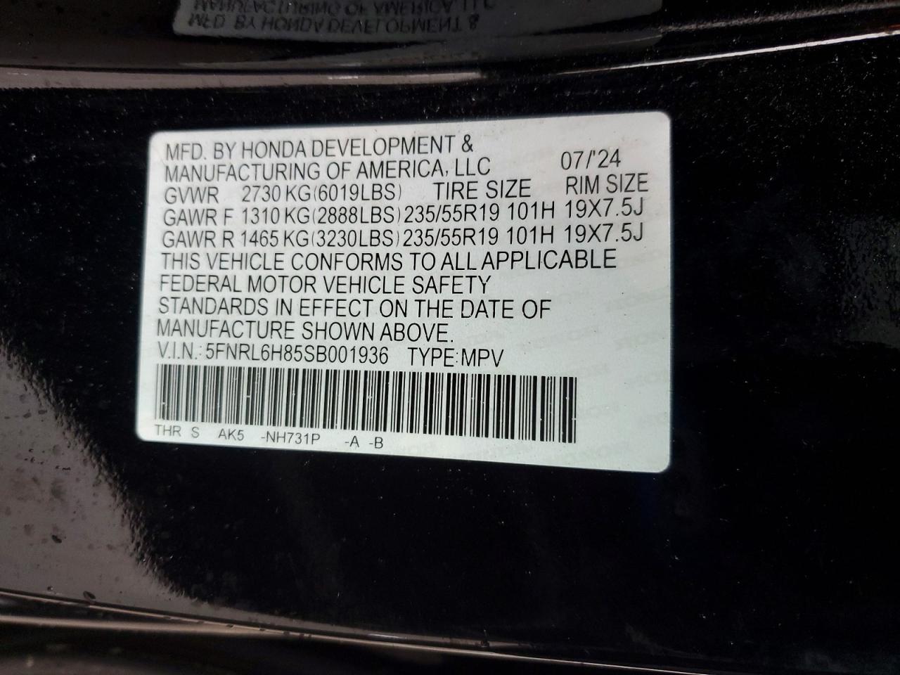 2025 HONDA ODYSSEY TOURING photo 13