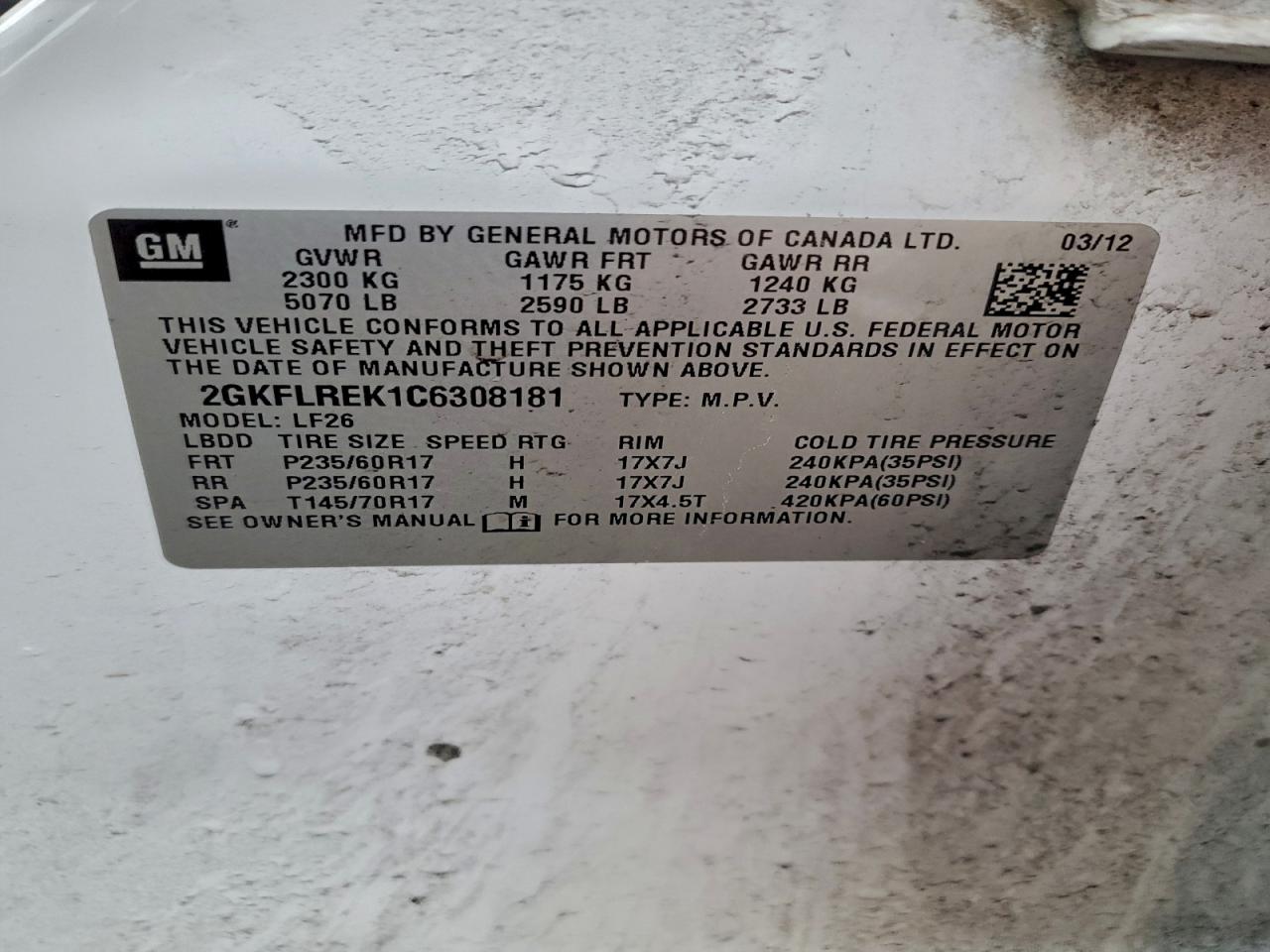 2012 GMC TERRAIN SLE photo 12