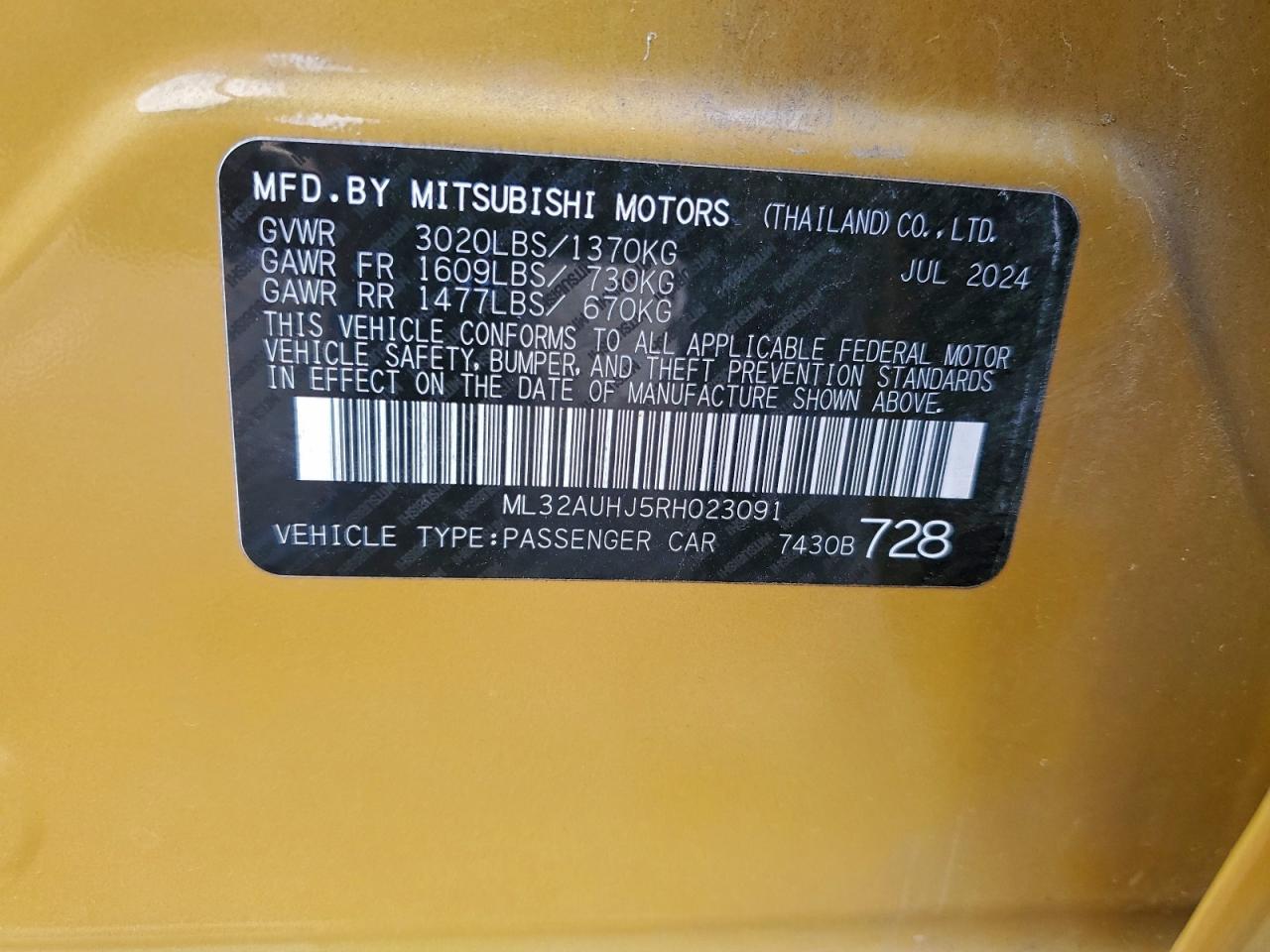 2024 MITSUBISHI MIRAGE ES photo 12