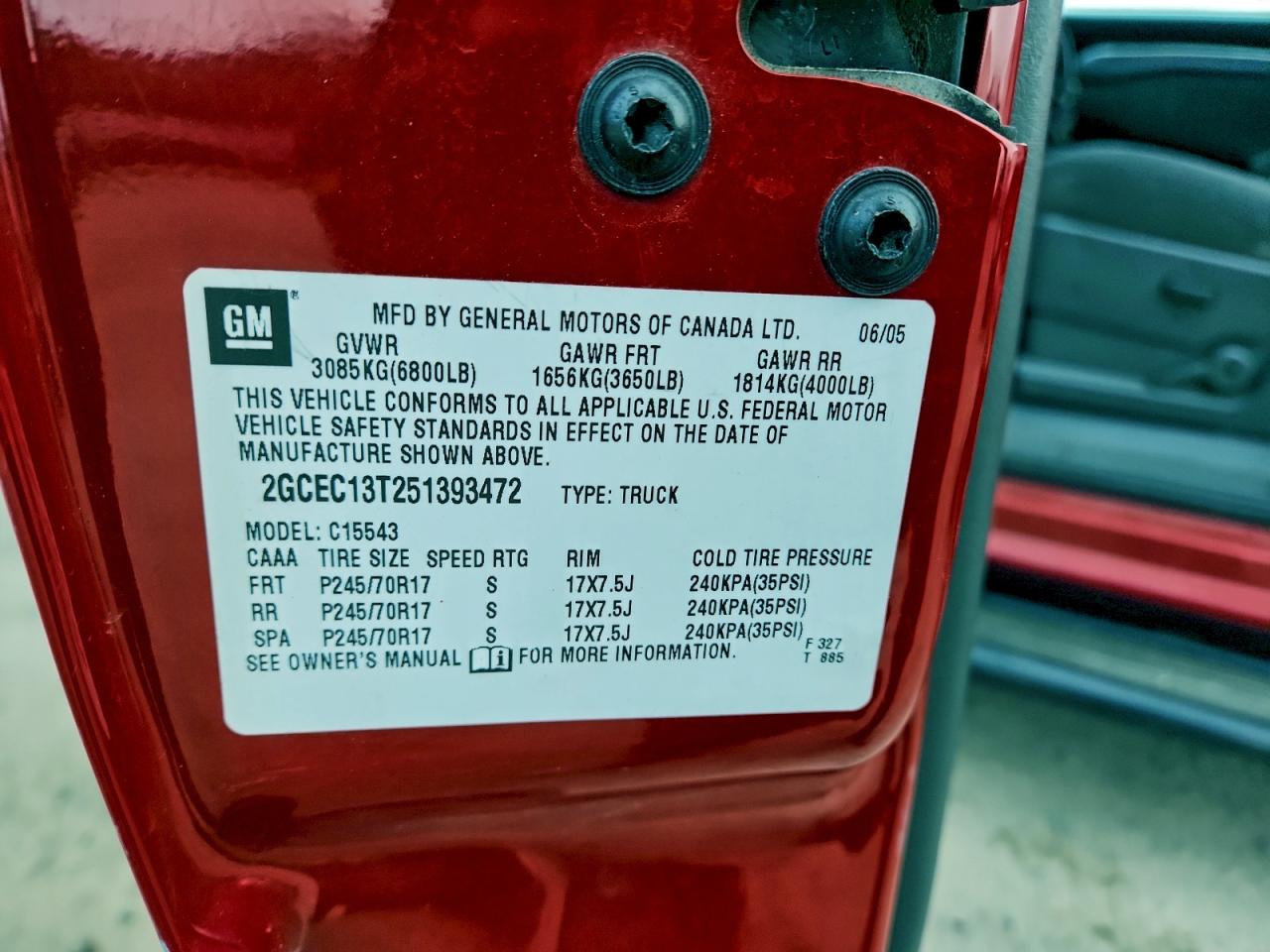 2005 CHEVROLET SILVERADO C1500 photo 12