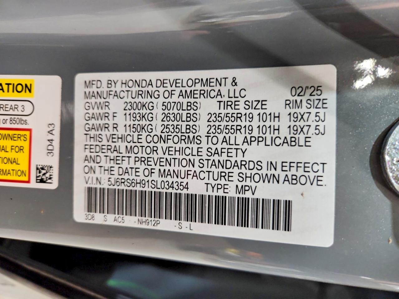 2025 HONDA CR-V SPORT TOURING photo 14