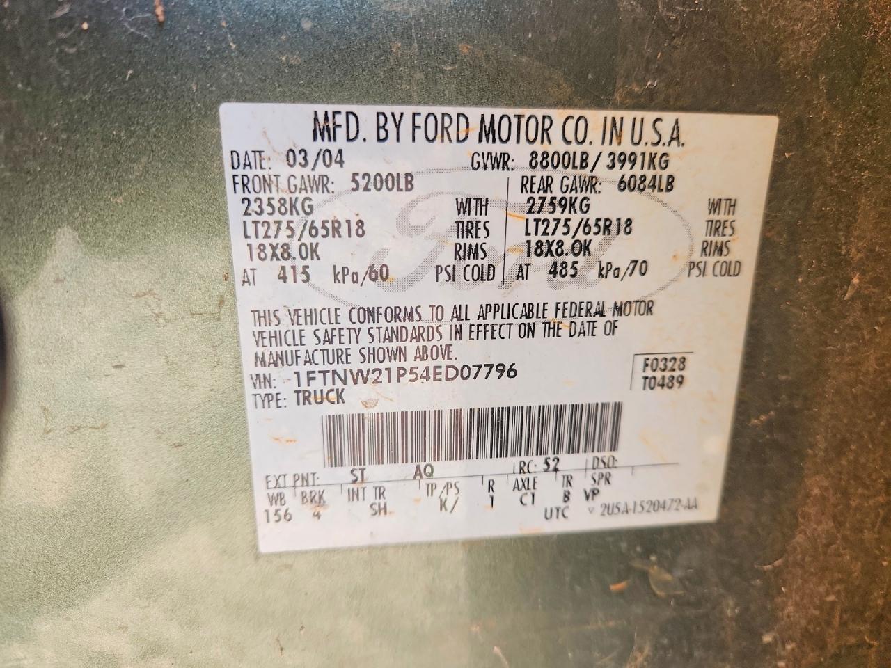 2004 FORD F250 SUPER DUTY photo 13