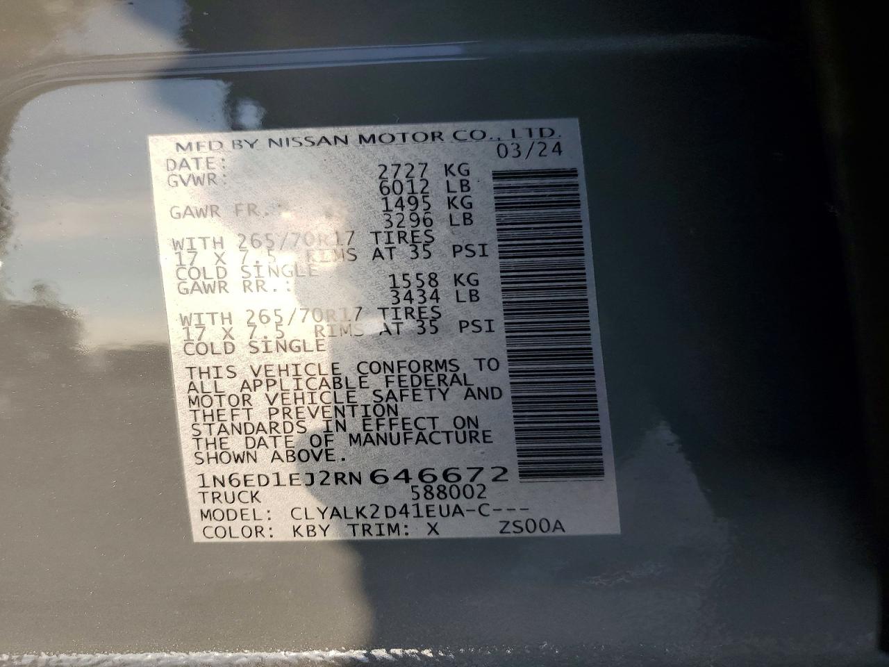 2024 NISSAN FRONTIER S photo 12
