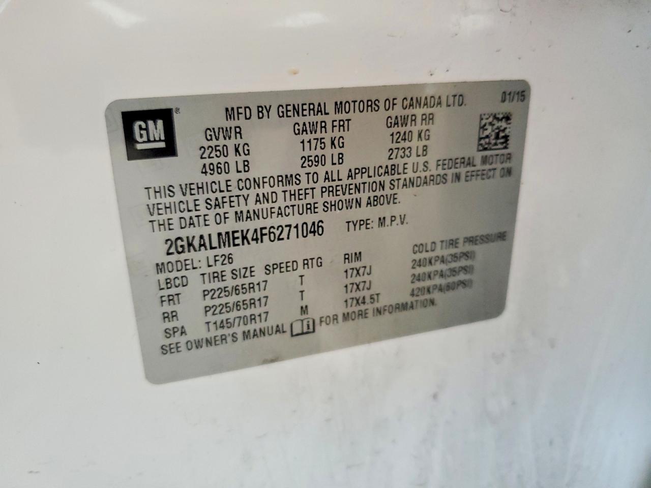 2015 GMC TERRAIN SLE photo 13