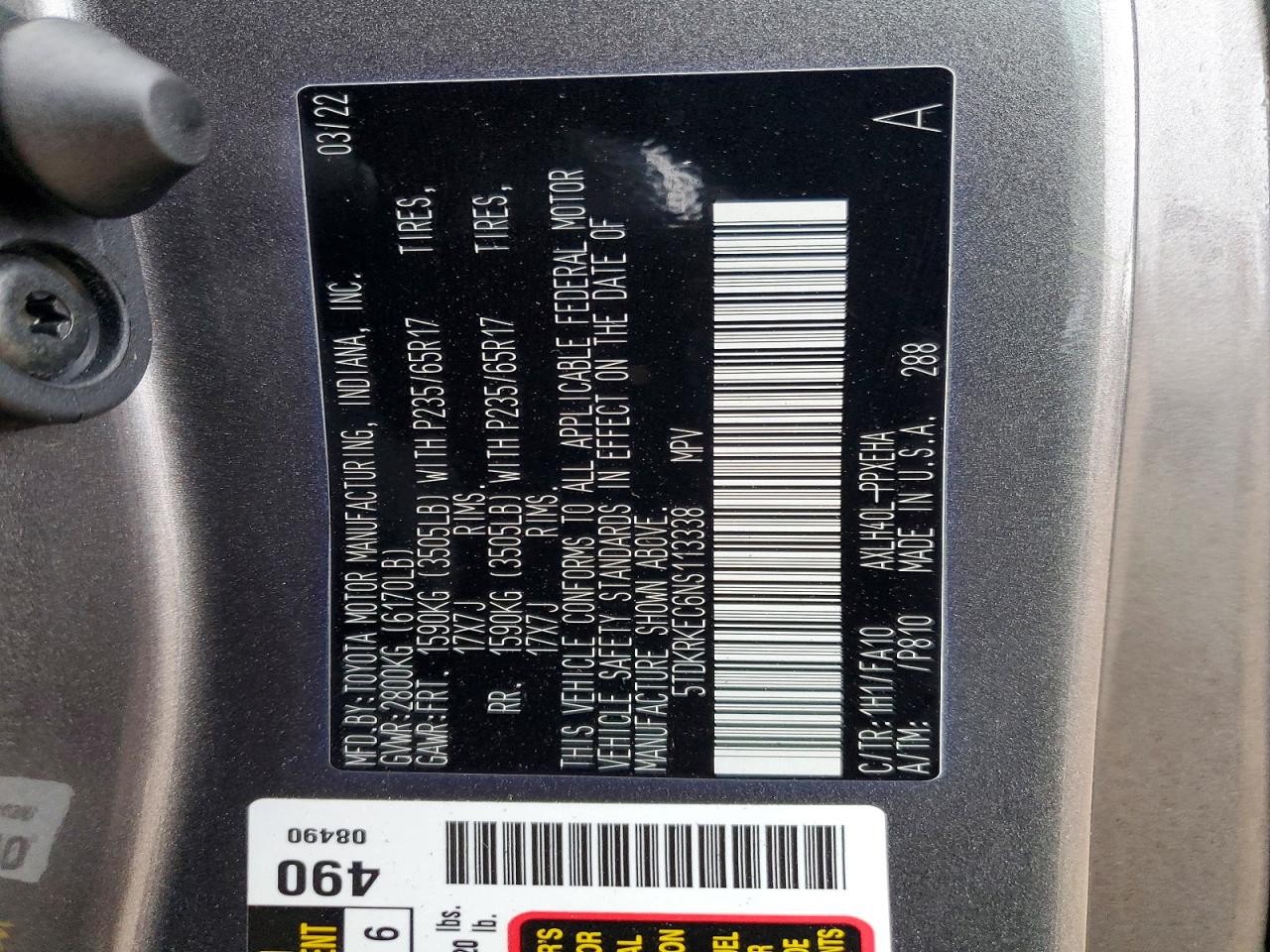 2022 TOYOTA SIENNA LE photo 13