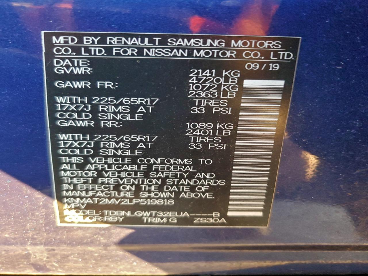 2020 NISSAN ROGUE S photo 37