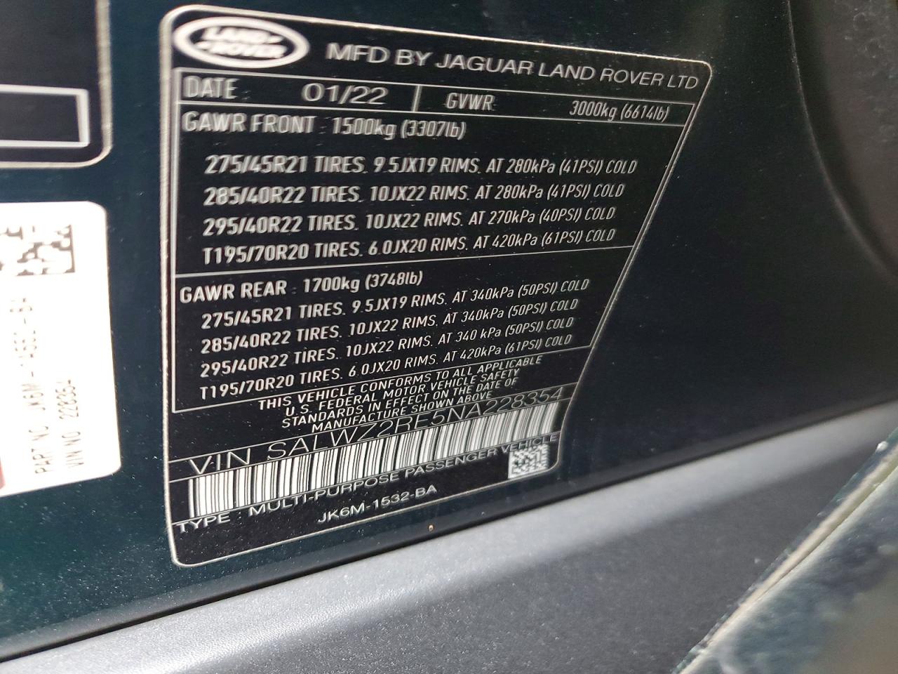 2022 LAND ROVER RANGE ROVER SPORT SVR photo 14