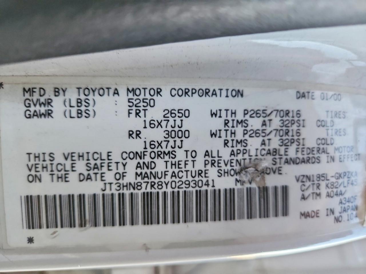 2000 TOYOTA 4RUNNER LIMITED photo 13