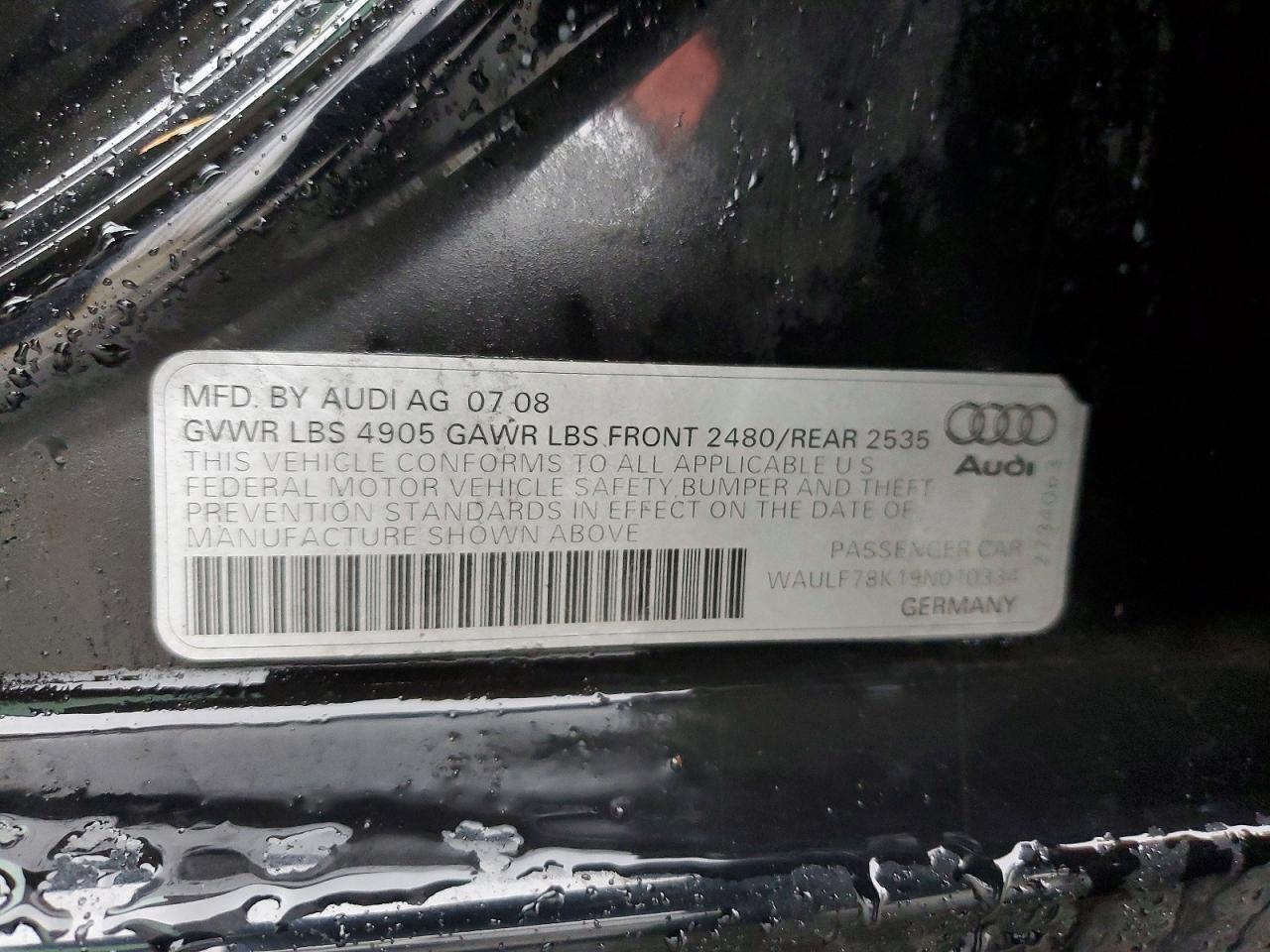 2009 AUDI A4 2.0T QUATTRO photo 12